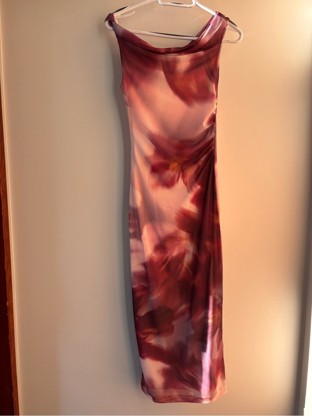 Dynamite blush and Burgundy bodycon midi Dress